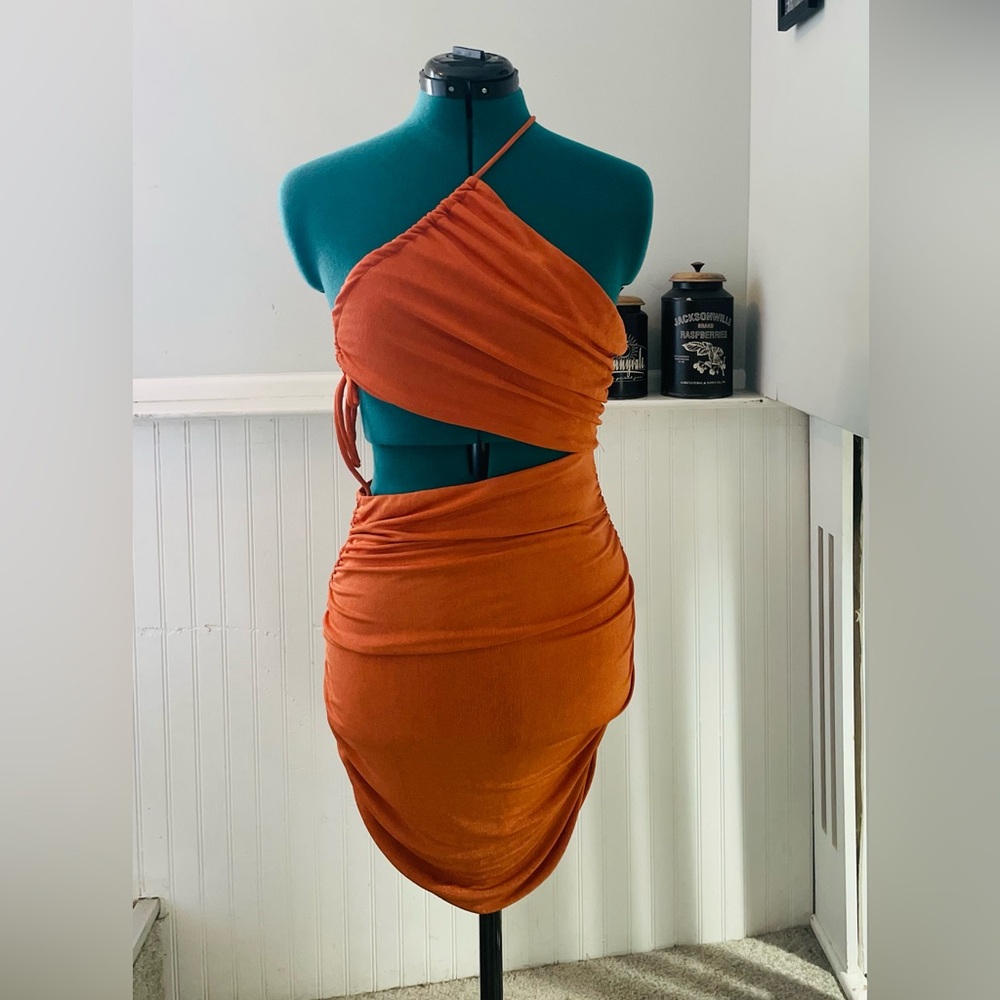NWT Hello Molly orange strappy dress
